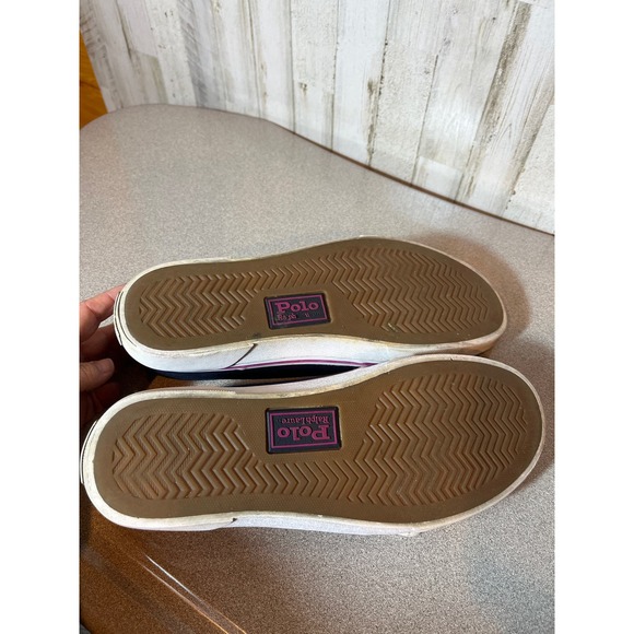 Polo Ralph Lauren Canvas low top Faxon X Navy Pink Sneaker - Picture 6 of 6